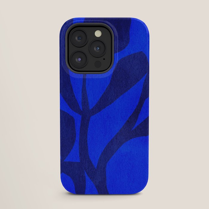 Abstract botanical- blue garden iPhone Case