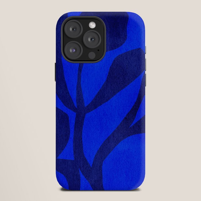 Abstract botanical- blue garden iPhone Case