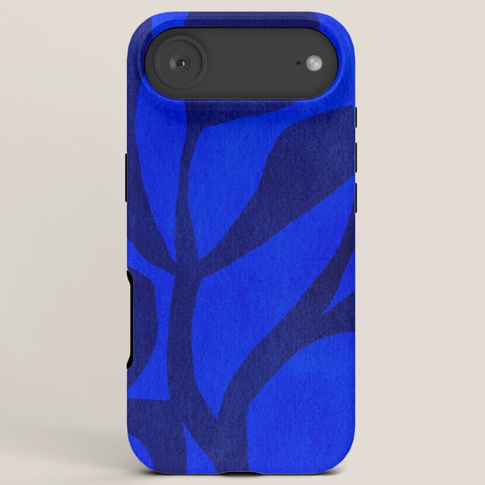 Abstract botanical- blue garden iPhone Case