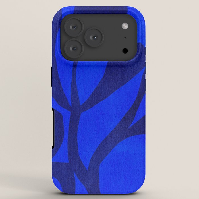 Abstract botanical- blue garden iPhone Case