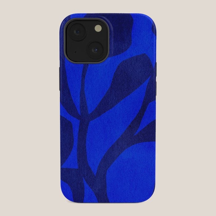 Abstract botanical- blue garden iPhone Case