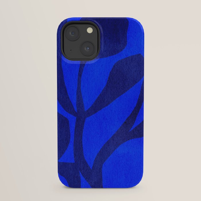 Abstract botanical- blue garden iPhone Case