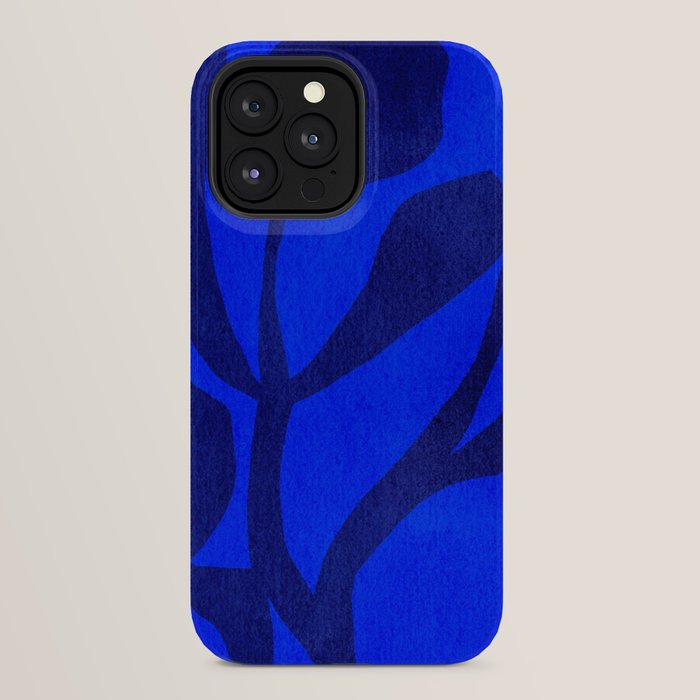 Abstract botanical- blue garden iPhone Case