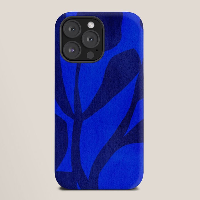 Abstract botanical- blue garden iPhone Case