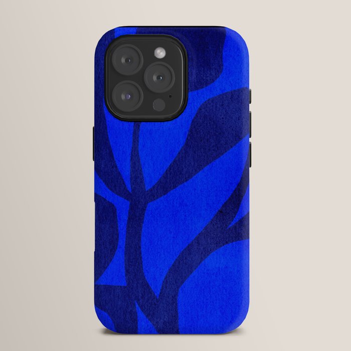 Abstract botanical- blue garden iPhone Case