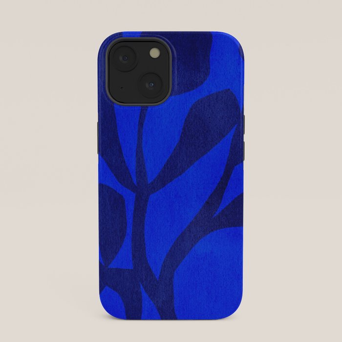Abstract botanical- blue garden iPhone Case