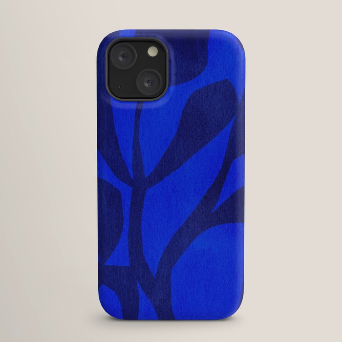 Abstract botanical- blue garden iPhone Case