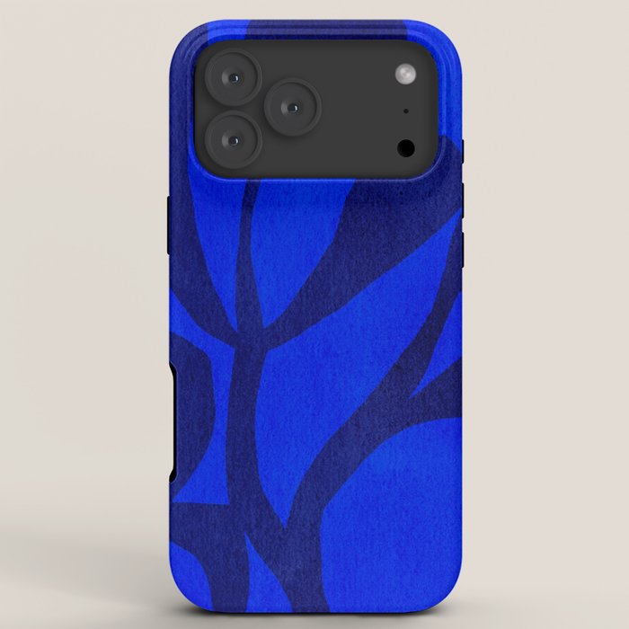 Abstract botanical- blue garden iPhone Case
