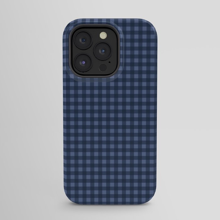 Gingham Plaid Pattern - Navy Blue iPhone Case