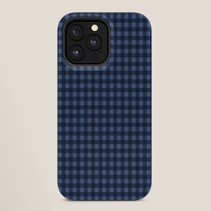 Gingham Plaid Pattern - Navy Blue iPhone Case