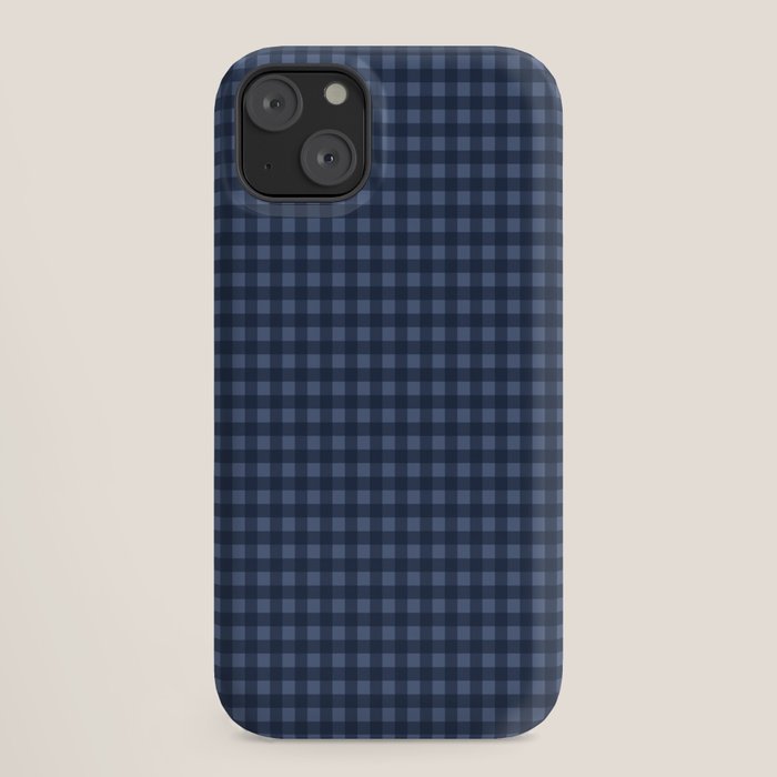 Gingham Plaid Pattern - Navy Blue iPhone Case