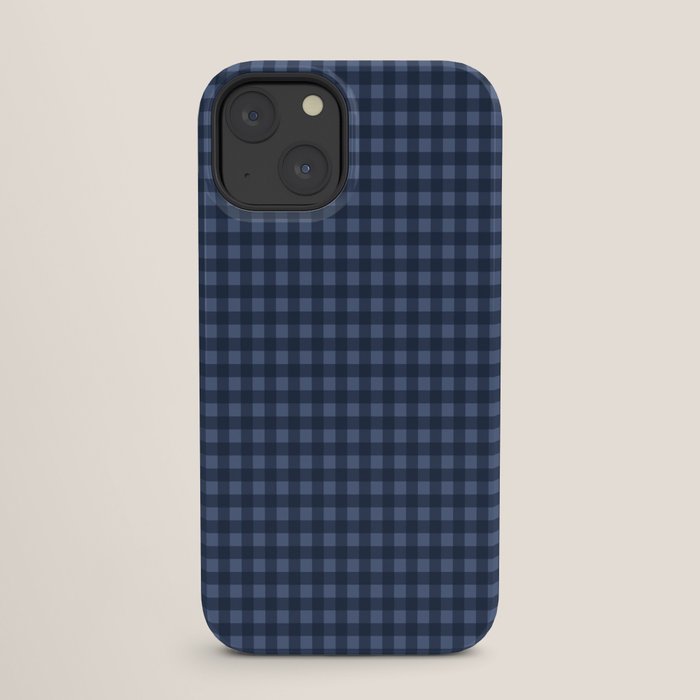 Gingham Plaid Pattern - Navy Blue iPhone Case