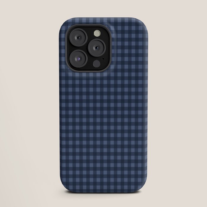 Gingham Plaid Pattern - Navy Blue iPhone Case