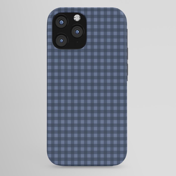 Gingham Plaid Pattern - Navy Blue iPhone Case