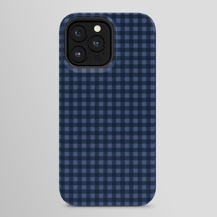 Gingham Plaid Pattern - Navy Blue iPhone Case