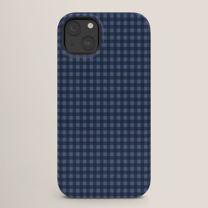Gingham Plaid Pattern - Navy Blue iPhone Case