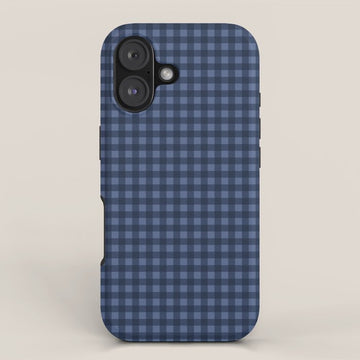 Gingham Plaid Pattern - Navy Blue iPhone Case