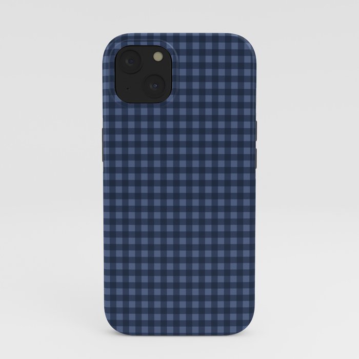 Gingham Plaid Pattern - Navy Blue iPhone Case