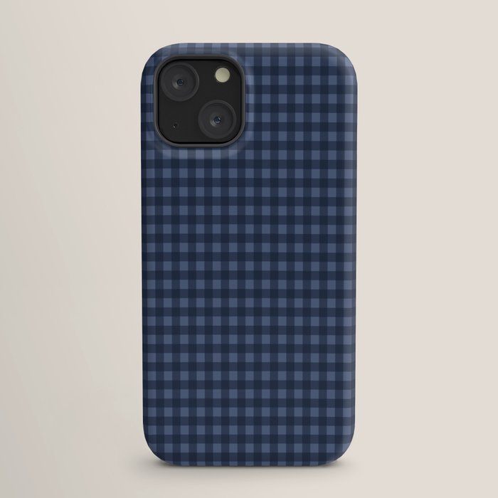 Gingham Plaid Pattern - Navy Blue iPhone Case