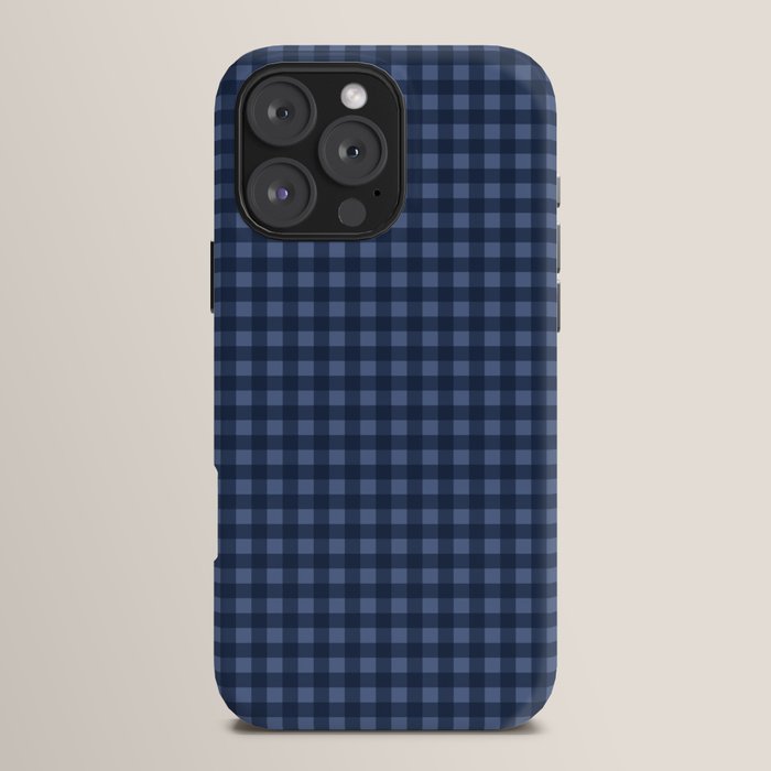 Gingham Plaid Pattern - Navy Blue iPhone Case