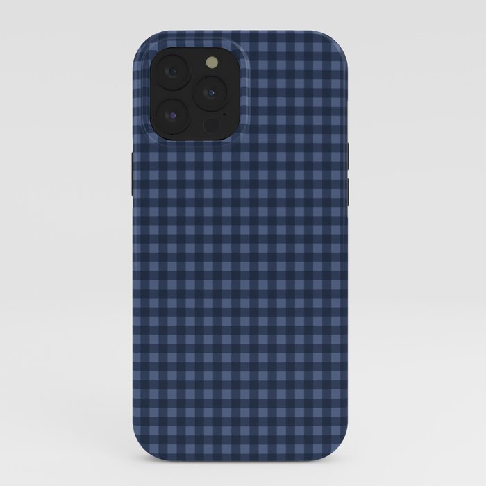 Gingham Plaid Pattern - Navy Blue iPhone Case