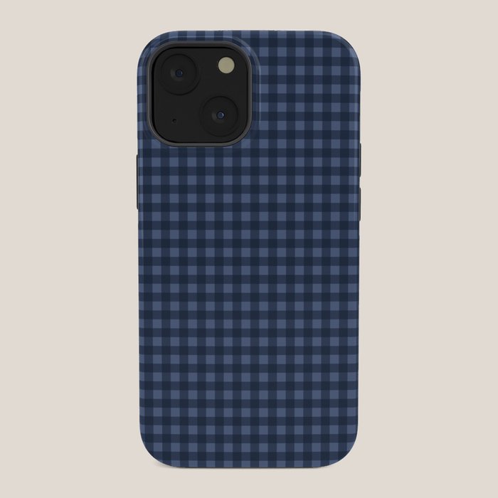 Gingham Plaid Pattern - Navy Blue iPhone Case