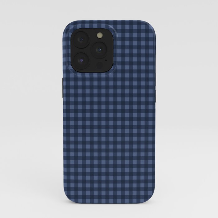 Gingham Plaid Pattern - Navy Blue iPhone Case