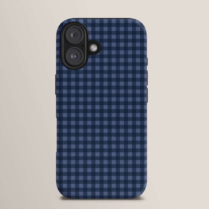 Gingham Plaid Pattern - Navy Blue iPhone Case