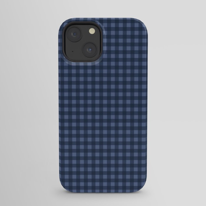 Gingham Plaid Pattern - Navy Blue iPhone Case