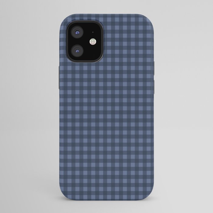Gingham Plaid Pattern - Navy Blue iPhone Case