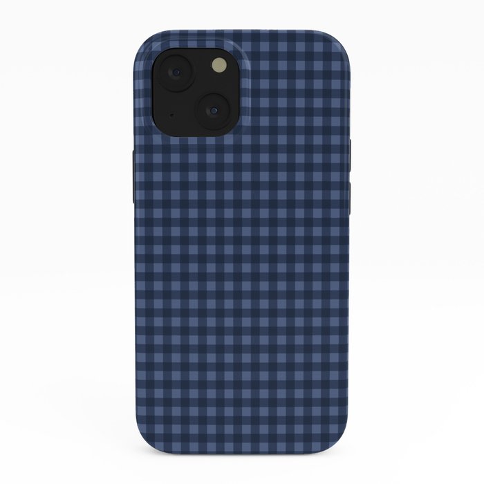 Gingham Plaid Pattern - Navy Blue iPhone Case
