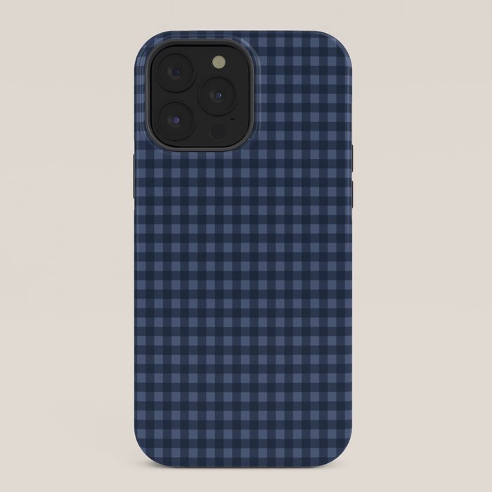 Gingham Plaid Pattern - Navy Blue iPhone Case