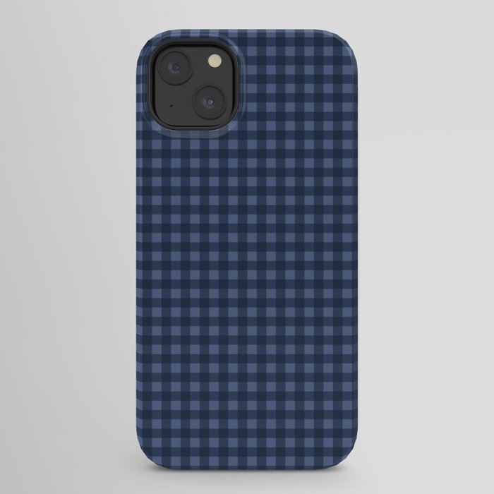 Gingham Plaid Pattern - Navy Blue iPhone Case