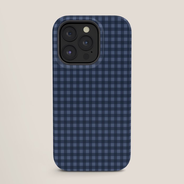 Gingham Plaid Pattern - Navy Blue iPhone Case
