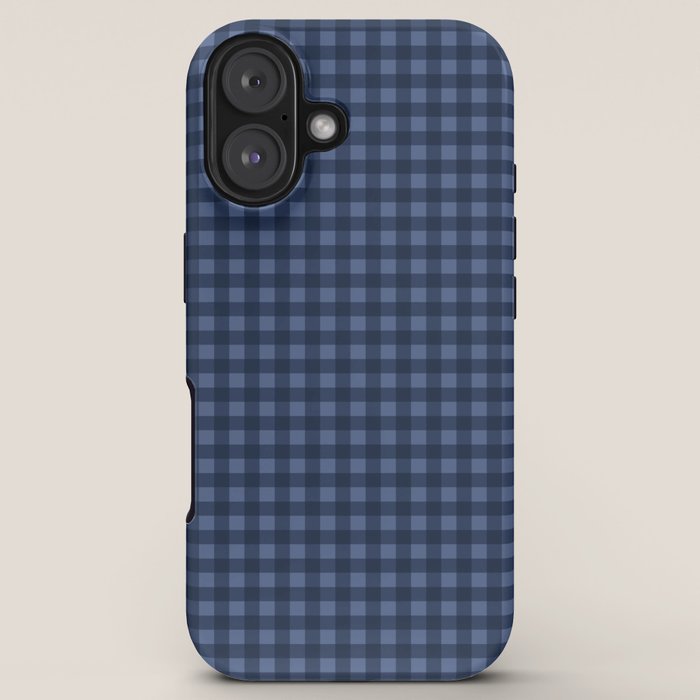 Gingham Plaid Pattern - Navy Blue iPhone Case