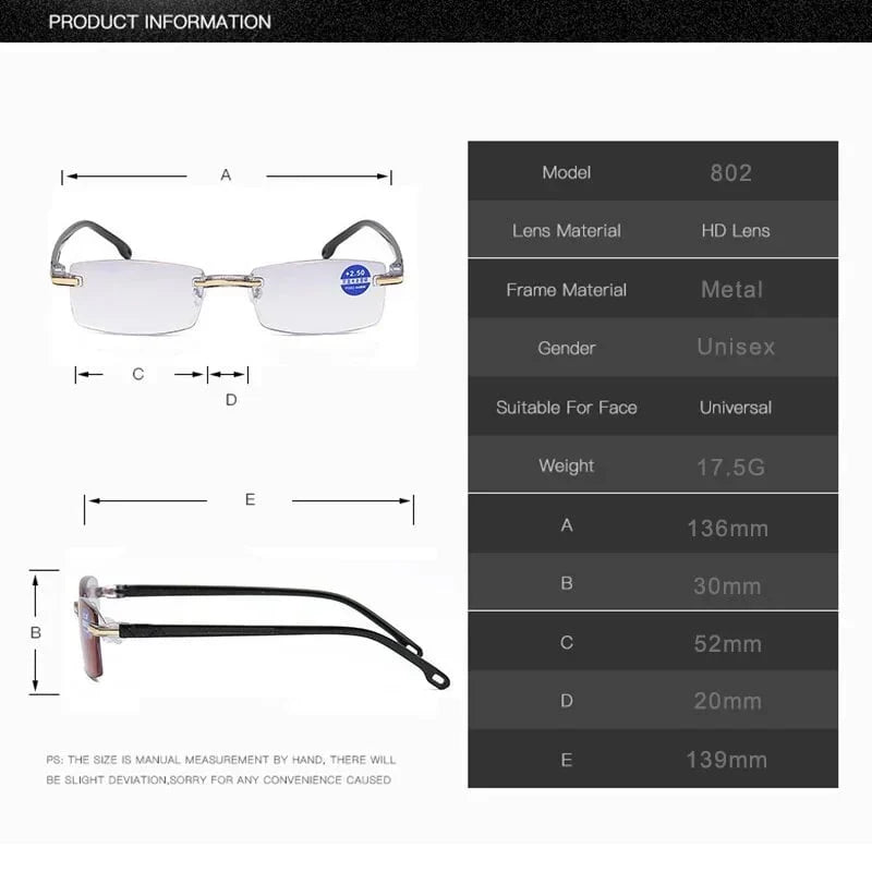 🎁🔥New Reading Glasses with Sapphire Glass and High Blue Light Protection for Dual Use✨