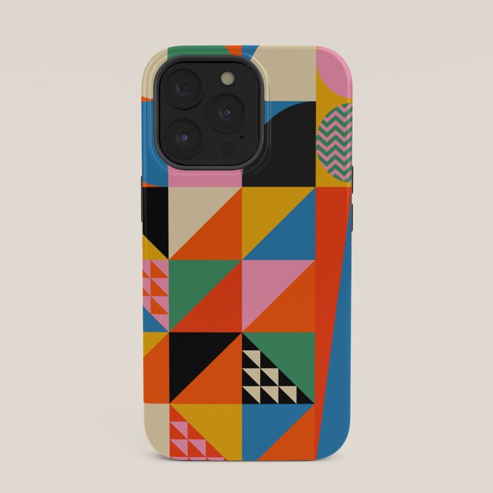 Geometric abstraction in colorful shapes   iPhone Case