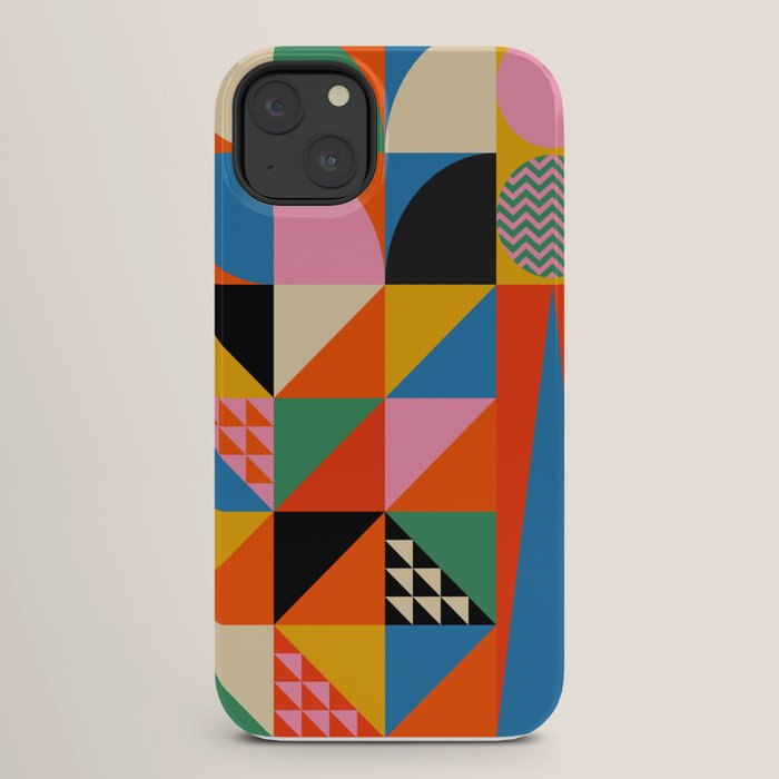 Geometric abstraction in colorful shapes   iPhone Case