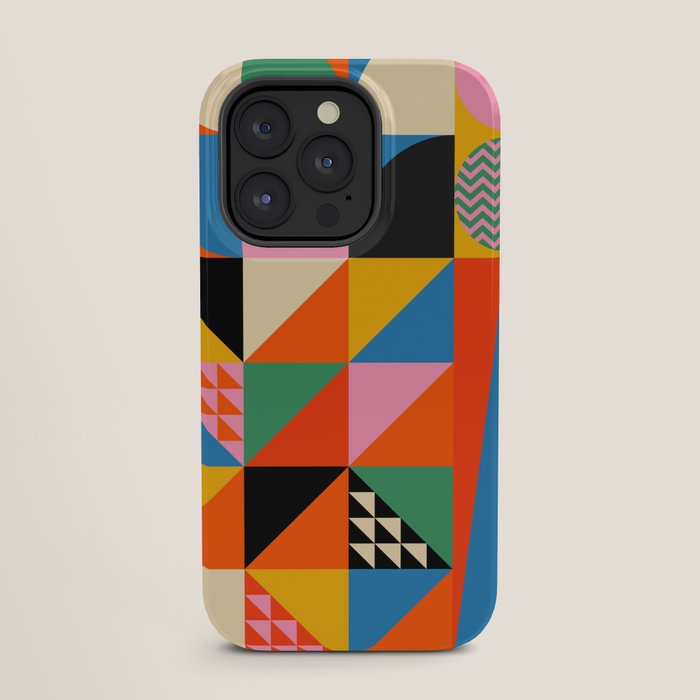 Geometric abstraction in colorful shapes   iPhone Case