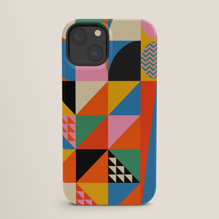 Geometric abstraction in colorful shapes   iPhone Case