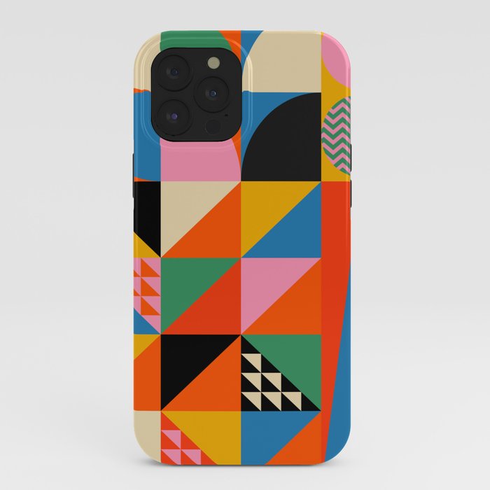 Geometric abstraction in colorful shapes   iPhone Case
