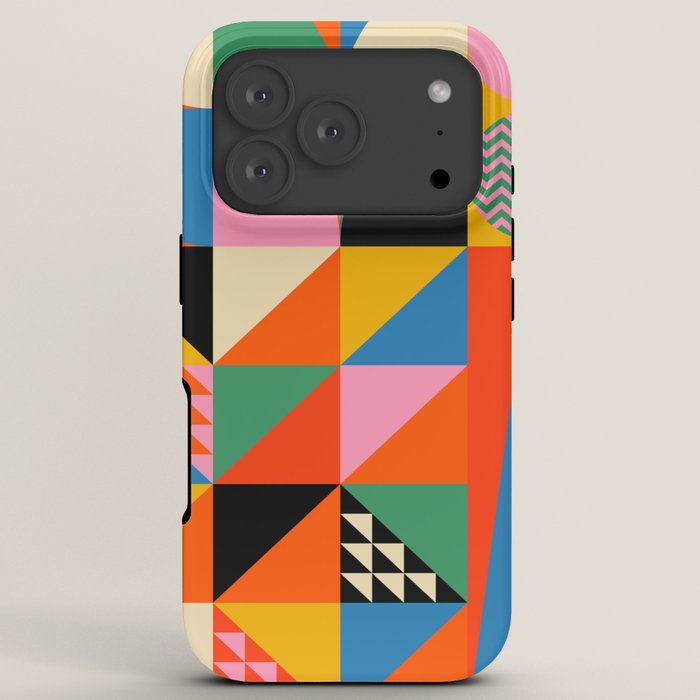 Geometric abstraction in colorful shapes   iPhone Case