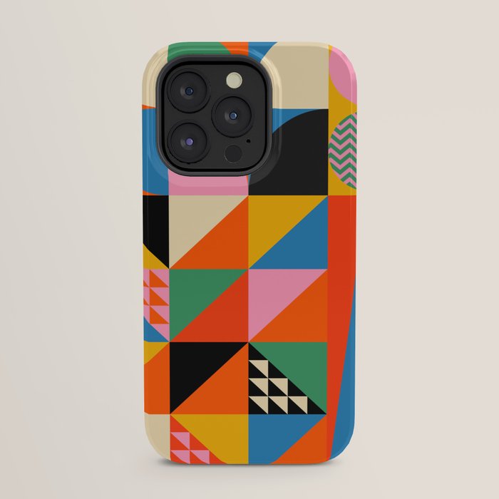 Geometric abstraction in colorful shapes   iPhone Case