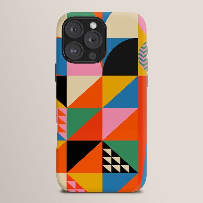 Geometric abstraction in colorful shapes   iPhone Case