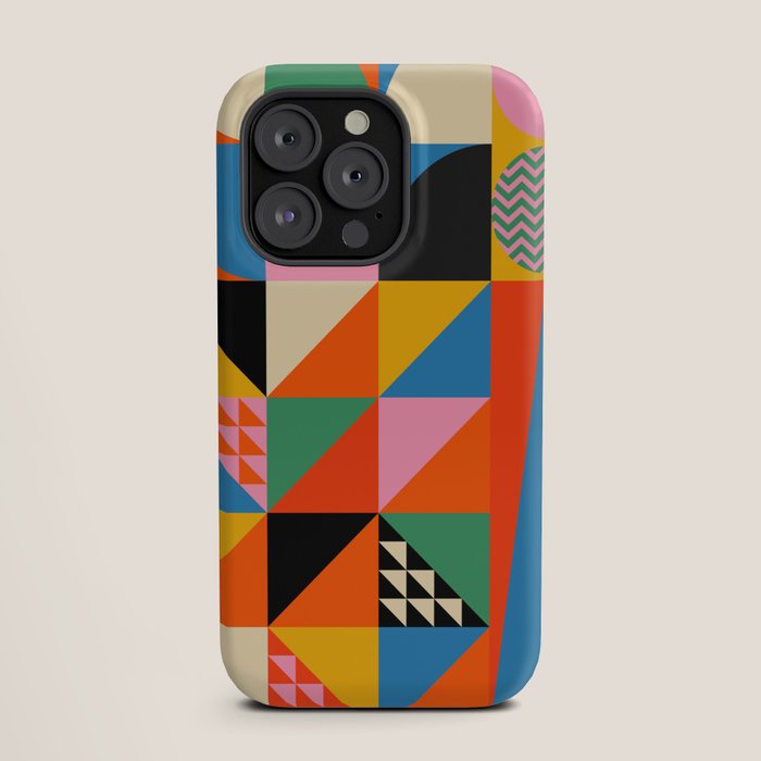Geometric abstraction in colorful shapes   iPhone Case
