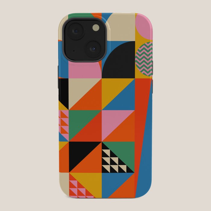 Geometric abstraction in colorful shapes   iPhone Case