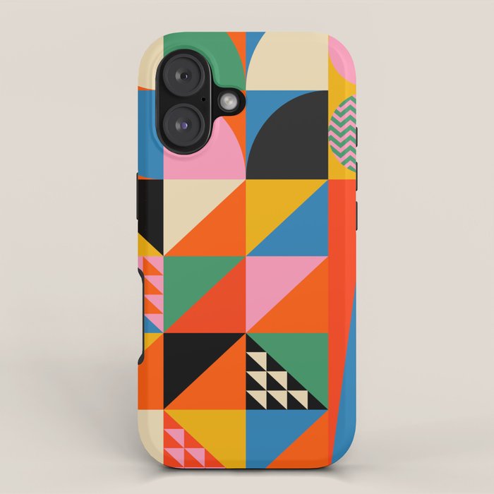 Geometric abstraction in colorful shapes   iPhone Case