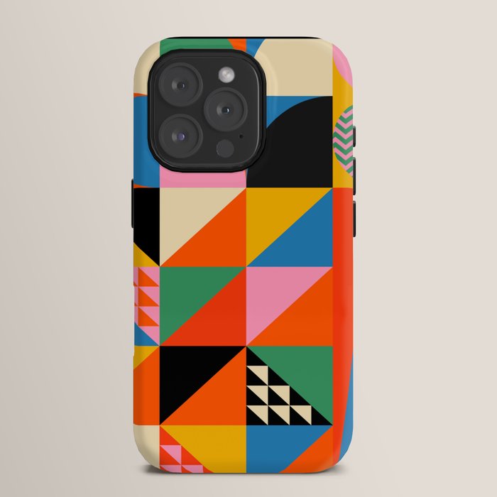 Geometric abstraction in colorful shapes   iPhone Case