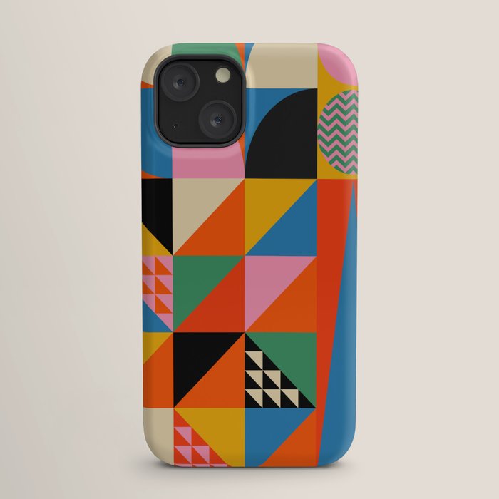 Geometric abstraction in colorful shapes   iPhone Case