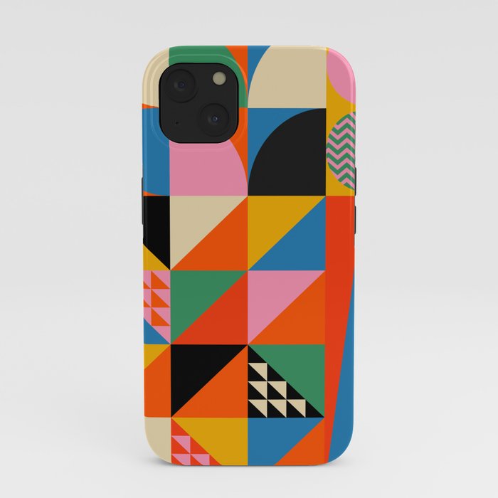 Geometric abstraction in colorful shapes   iPhone Case